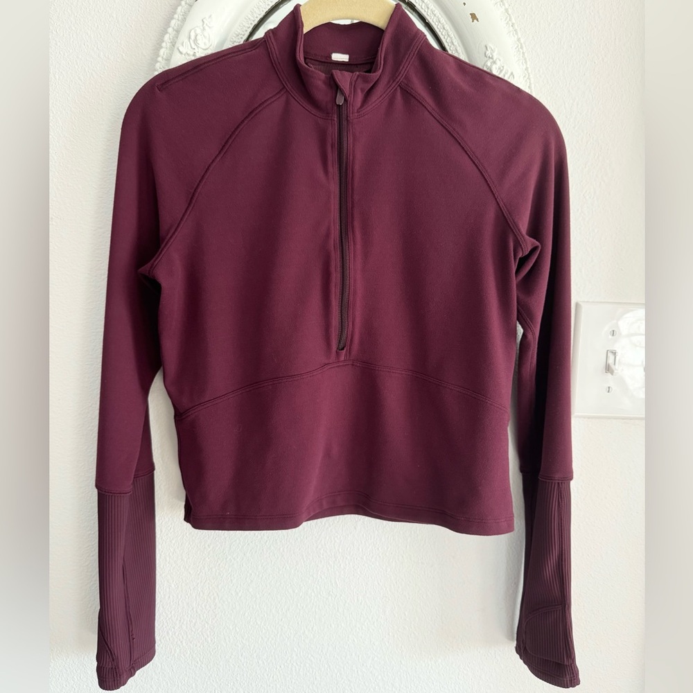 Lululemon Its Rulu Crop Half Zip Dark Adobe
